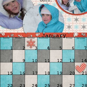 Janauary Calendar Page