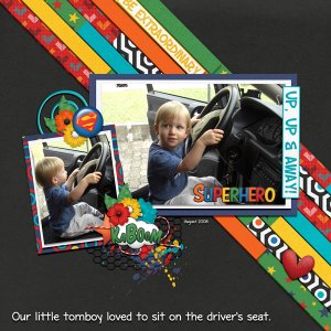 our tomboy on the drivers seat
