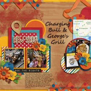 NYC Charging Bull + Georges Grill 072019