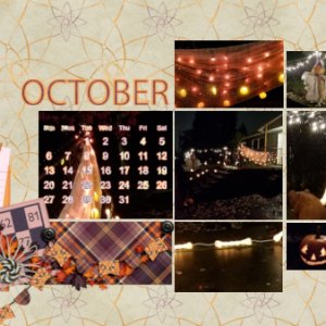 October 2019 calendar with pics from Halloween last year
