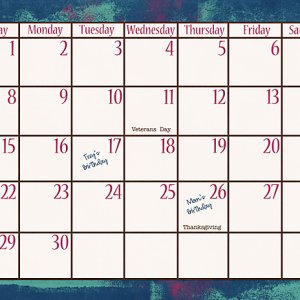 November Calendar Bottom
