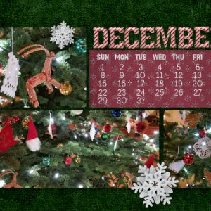 Lodge Christmas Tree December 2019 Desktop Calendar