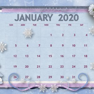 January 2020 Desktop Calendar