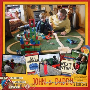 John and Daddy Playing Trains