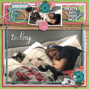 Abigail + Minnie in bed 11.26.19