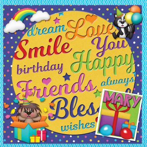 Rainbow birthday cutout