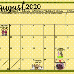 August 2020 Sum-Up Calendar