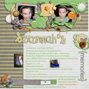 Savannah's 9 Year Old Memories