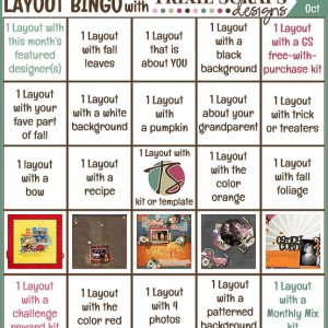 October 2020 Bingo Card