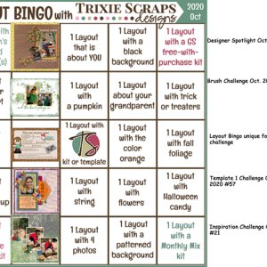 Bingo card Oct 2020