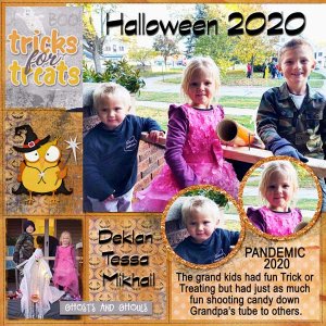 Grands at our house for Halloween