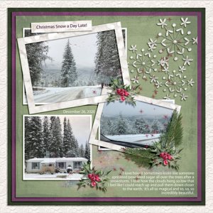 CHRISTMAS SNOW A DAY LATE