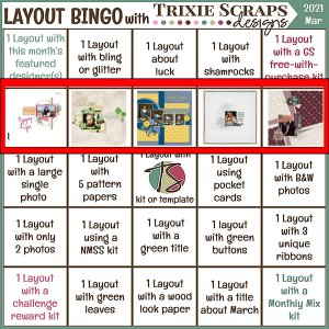 March 2021 Layout Bingo