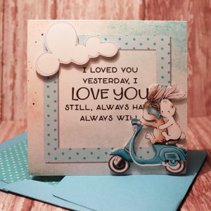 I Love You card with matching envie