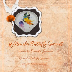 Watercolor Butterfly Spoonrest