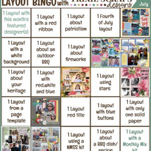 July 2021 Layout Bingo Card