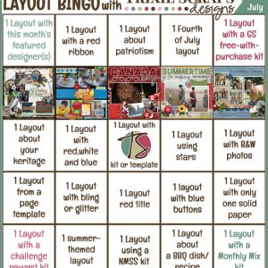 July 2021 Layout Bingo Challenge