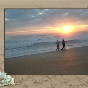 walking on the beach