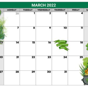 School Calendar March 2022