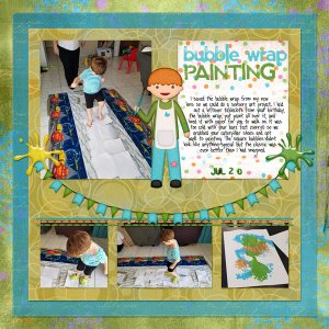 bubble wrap painting