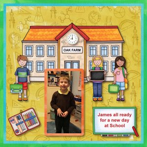 James all ready for a new day at School