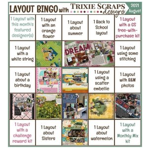 August 2021 Layout Bingo