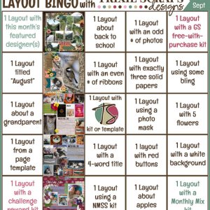 September 2021 Layout Bingo Challenge