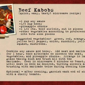 Beef kabobs recipe card
