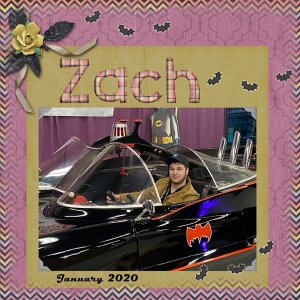Zach in Batmobile