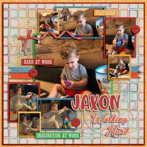Jaxon working hard building 10.9.2021