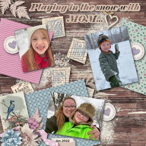 Playing in the snow with MOM