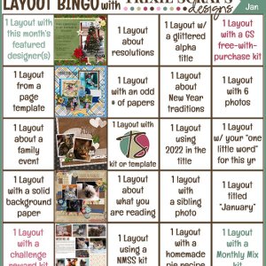 January 2022 Layout Bingo Challenge