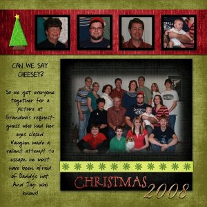 Speed Scrap- 7-7-09  Family Photo- Christmas 2008