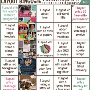 February 2022 Layout Bingo Challenge