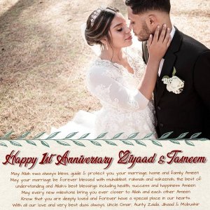 Happy 1st Anniversary Ziyaad + Tasneem