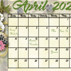 April Desk Calendar