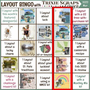 March Layout Bingo Challenge