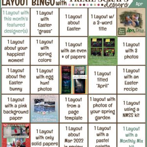 April 2022 Layout Bingo