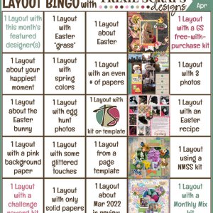 April 2022 Layout Bingo Challenge