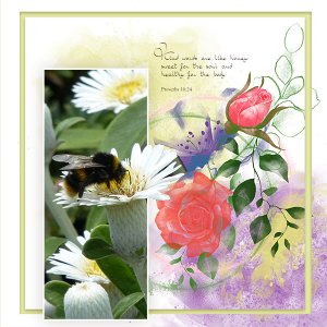 Pretty flower with bee