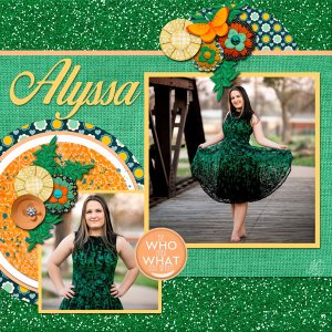 Aly in green dress