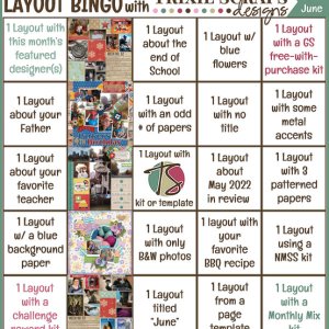June 2022 Layout Bingo Challenge