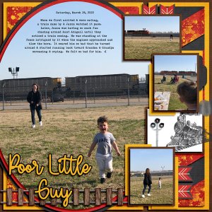 Jaxon scared by the train horn 3.26.22