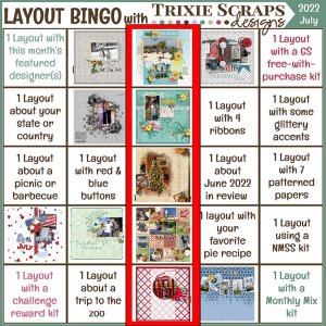 July 2022 Layout Bingo