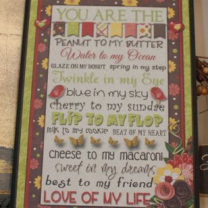 Love of my Life plaque