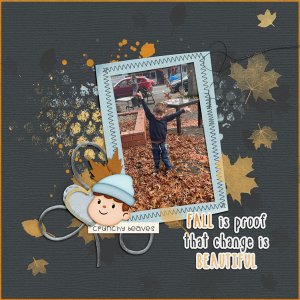Playing in the leaves