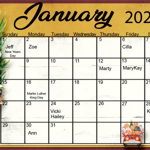 January Calendar