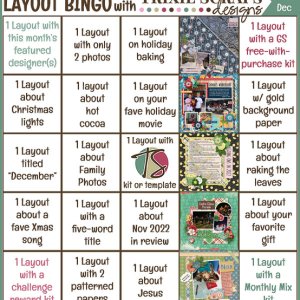 December 2022 Layout Bingo Challenge