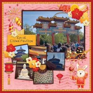 Year Of The Rabbit-ScrapbookCrazy, Photo Clusters 1 Temp #2-Miss Fish