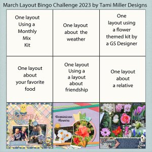 March 2023 Layout Bingo Challenge